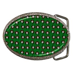 Retro Girl Daisy Chain Pattern Green Belt Buckles by snowwhitegirl