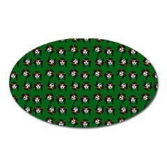 Retro Girl Daisy Chain Pattern Green Oval Magnet by snowwhitegirl