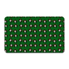 Retro Girl Daisy Chain Pattern Green Magnet (rectangular) by snowwhitegirl