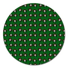 Retro Girl Daisy Chain Pattern Green Magnet 5  (round) by snowwhitegirl