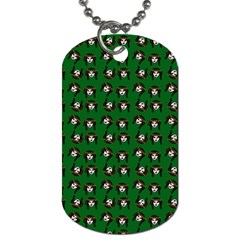 Retro Girl Daisy Chain Pattern Green Dog Tag (two Sides) by snowwhitegirl