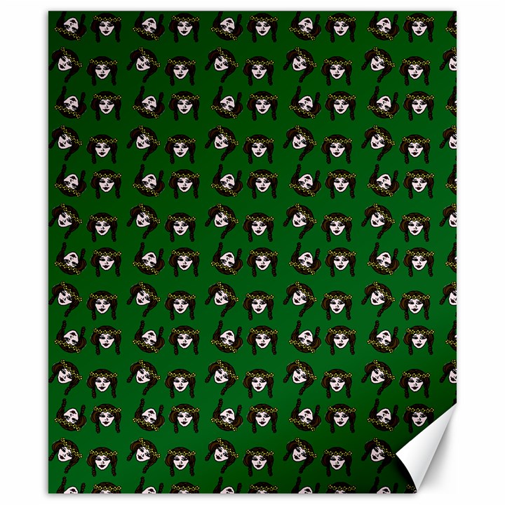 Retro Girl Daisy Chain Pattern Green Canvas 20  x 24 