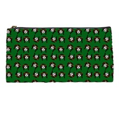 Retro Girl Daisy Chain Pattern Green Pencil Cases by snowwhitegirl