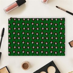 Retro Girl Daisy Chain Pattern Green Cosmetic Bag (large) by snowwhitegirl