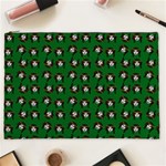 Retro Girl Daisy Chain Pattern Green Cosmetic Bag (XXL) Front