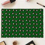 Retro Girl Daisy Chain Pattern Green Cosmetic Bag (XXL) Back