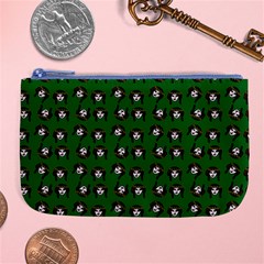 Retro Girl Daisy Chain Pattern Green Large Coin Purse by snowwhitegirl