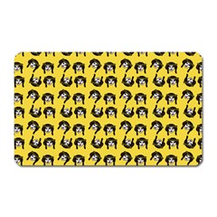 Retro Girl Daisy Chain Pattern Yellow Magnet (Rectangular)