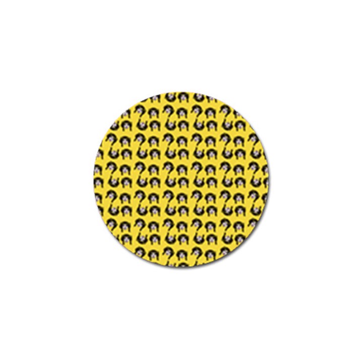 Retro Girl Daisy Chain Pattern Yellow Golf Ball Marker (4 pack)