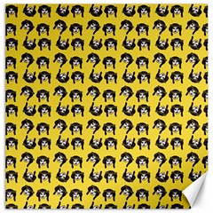 Retro Girl Daisy Chain Pattern Yellow Canvas 12  X 12  by snowwhitegirl