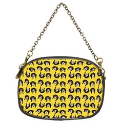 Retro Girl Daisy Chain Pattern Yellow Chain Purse (Two Sides)