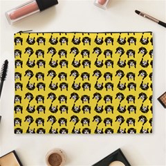 Retro Girl Daisy Chain Pattern Yellow Cosmetic Bag (xl) by snowwhitegirl