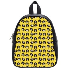 Retro Girl Daisy Chain Pattern Yellow School Bag (Small)