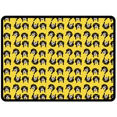 Retro Girl Daisy Chain Pattern Yellow Fleece Blanket (large)  by snowwhitegirl