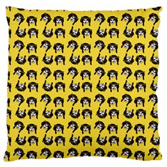 Retro Girl Daisy Chain Pattern Yellow Large Cushion Case (two Sides) by snowwhitegirl