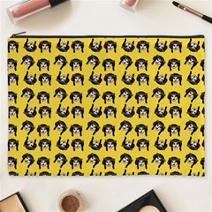 Retro Girl Daisy Chain Pattern Yellow Cosmetic Bag (xxxl) by snowwhitegirl