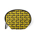 Retro Girl Daisy Chain Pattern Yellow Accessory Pouch (Small) Back