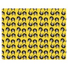 Retro Girl Daisy Chain Pattern Yellow Double Sided Flano Blanket (Medium) 