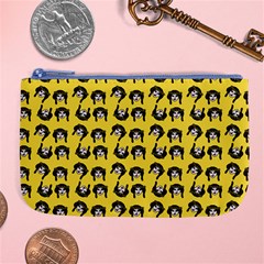 Retro Girl Daisy Chain Pattern Yellow Large Coin Purse