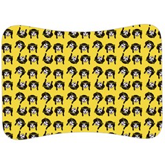 Retro Girl Daisy Chain Pattern Yellow Velour Seat Head Rest Cushion