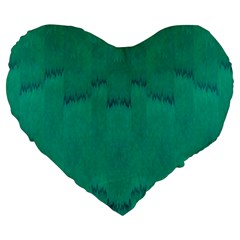 Love To One Color To Love Green Large 19  Premium Heart Shape Cushions by pepitasart