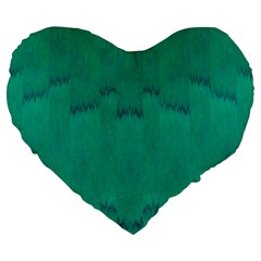 Love To One Color To Love Green Large 19  Premium Flano Heart Shape Cushions by pepitasart