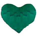 Love To One Color To Love Green Large 19  Premium Flano Heart Shape Cushions Front