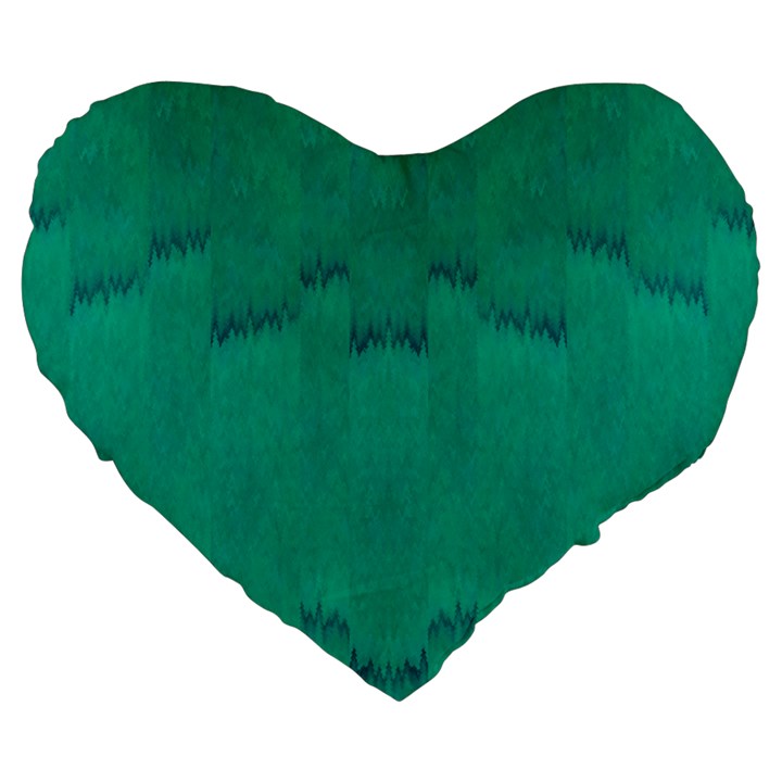 Love To One Color To Love Green Large 19  Premium Flano Heart Shape Cushions