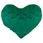 Love To One Color To Love Green Large 19  Premium Flano Heart Shape Cushions Back