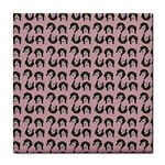 Retro Girl Daisy Chain Pattern Light Pink Tile Coaster Front