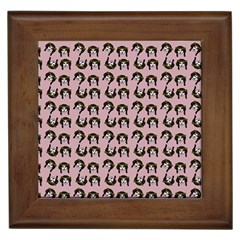 Retro Girl Daisy Chain Pattern Light Pink Framed Tile by snowwhitegirl