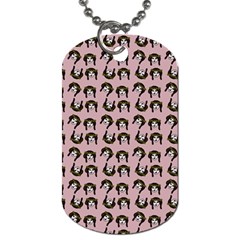 Retro Girl Daisy Chain Pattern Light Pink Dog Tag (two Sides) by snowwhitegirl