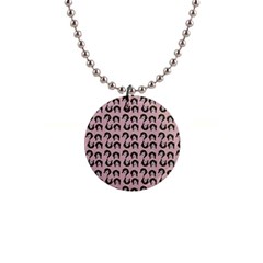 Retro Girl Daisy Chain Pattern Light Pink 1  Button Necklace by snowwhitegirl