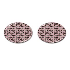 Retro Girl Daisy Chain Pattern Light Pink Cufflinks (oval) by snowwhitegirl