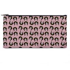 Retro Girl Daisy Chain Pattern Light Pink Pencil Cases by snowwhitegirl