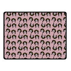 Retro Girl Daisy Chain Pattern Light Pink Fleece Blanket (small) by snowwhitegirl