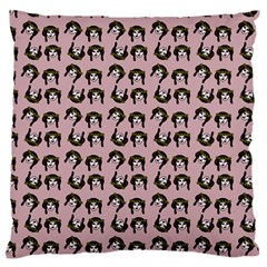 Retro Girl Daisy Chain Pattern Light Pink Large Cushion Case (two Sides) by snowwhitegirl