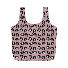 Retro Girl Daisy Chain Pattern Light Pink Full Print Recycle Bag (m) by snowwhitegirl