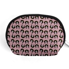 Retro Girl Daisy Chain Pattern Light Pink Accessory Pouch (medium) by snowwhitegirl