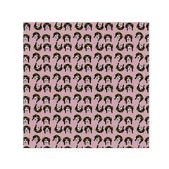 Retro Girl Daisy Chain Pattern Light Pink Small Satin Scarf (square) by snowwhitegirl