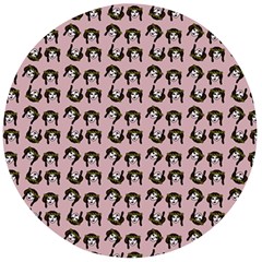 Retro Girl Daisy Chain Pattern Light Pink Wooden Bottle Opener (round) by snowwhitegirl