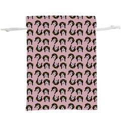 Retro Girl Daisy Chain Pattern Light Pink  Lightweight Drawstring Pouch (xl) by snowwhitegirl