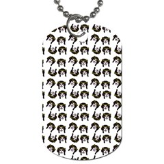 Retro Girl Daisy Chain Pattern White Dog Tag (two Sides) by snowwhitegirl