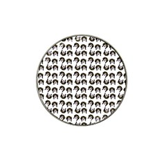 Retro Girl Daisy Chain Pattern White Hat Clip Ball Marker (4 Pack) by snowwhitegirl