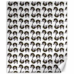 Retro Girl Daisy Chain Pattern White Canvas 8  X 10  by snowwhitegirl