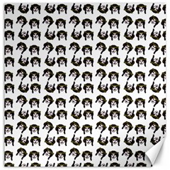 Retro Girl Daisy Chain Pattern White Canvas 12  X 12  by snowwhitegirl