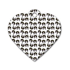 Retro Girl Daisy Chain Pattern White Dog Tag Heart (one Side) by snowwhitegirl