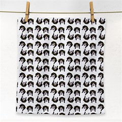 Retro Girl Daisy Chain Pattern White Face Towel by snowwhitegirl