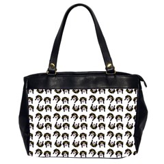 Retro Girl Daisy Chain Pattern White Oversize Office Handbag (2 Sides) by snowwhitegirl