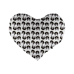 Retro Girl Daisy Chain Pattern White Standard 16  Premium Heart Shape Cushions by snowwhitegirl